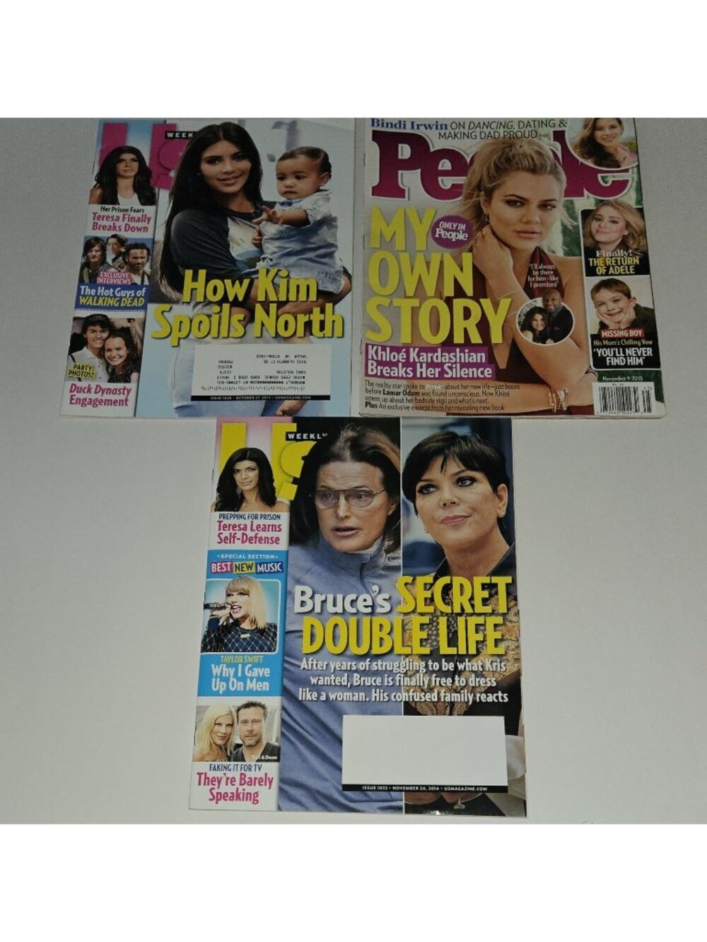 3 Kardashian US Weekly 1028 1032 2014 People 2015 Magazine Lot Chloe Kim North